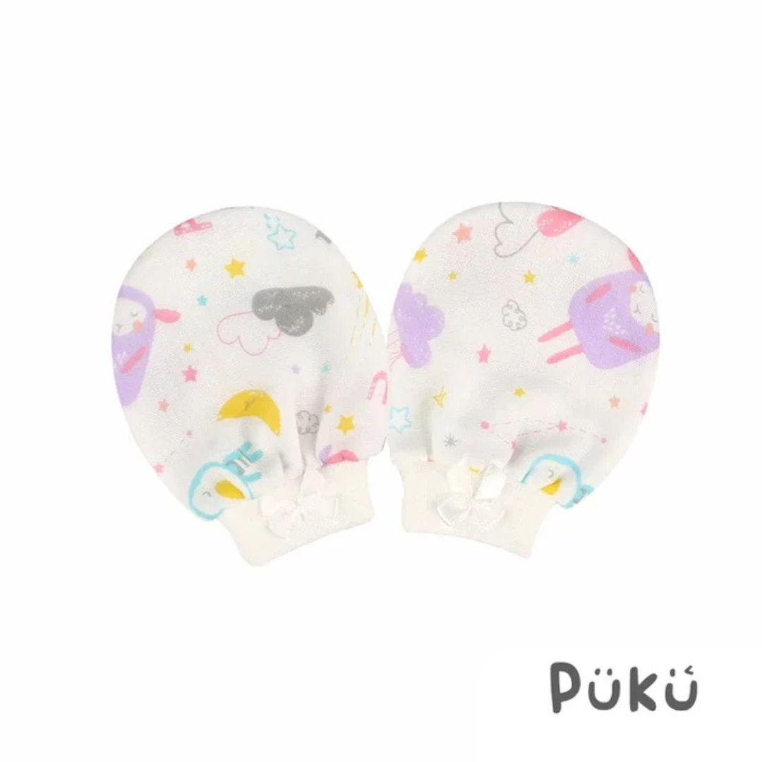 Puku 紗布印花手套0~12m適用