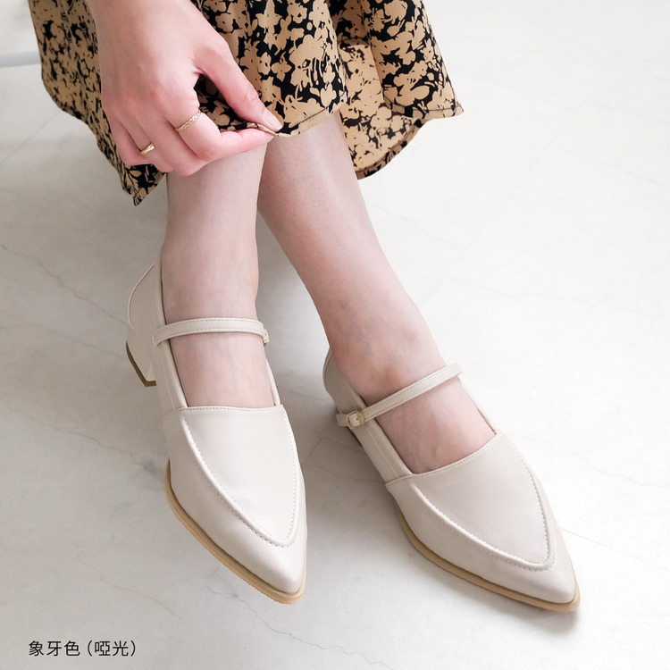 尖頭2.5公分瑪莉珍綁帶高跟鞋 超好走女鞋【SY002】