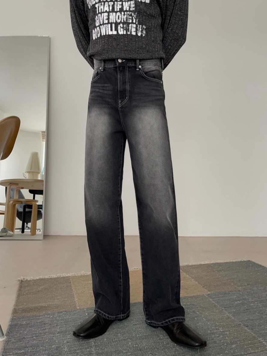 黑色刷洗牛仔褲