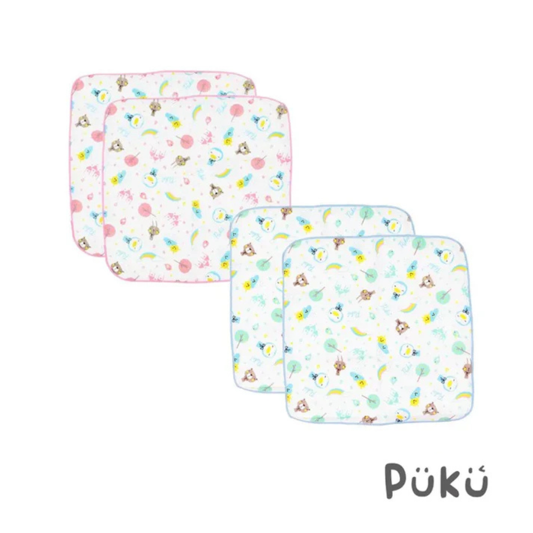 Puku 印花紗布手帕(2入)藍-30*30cm