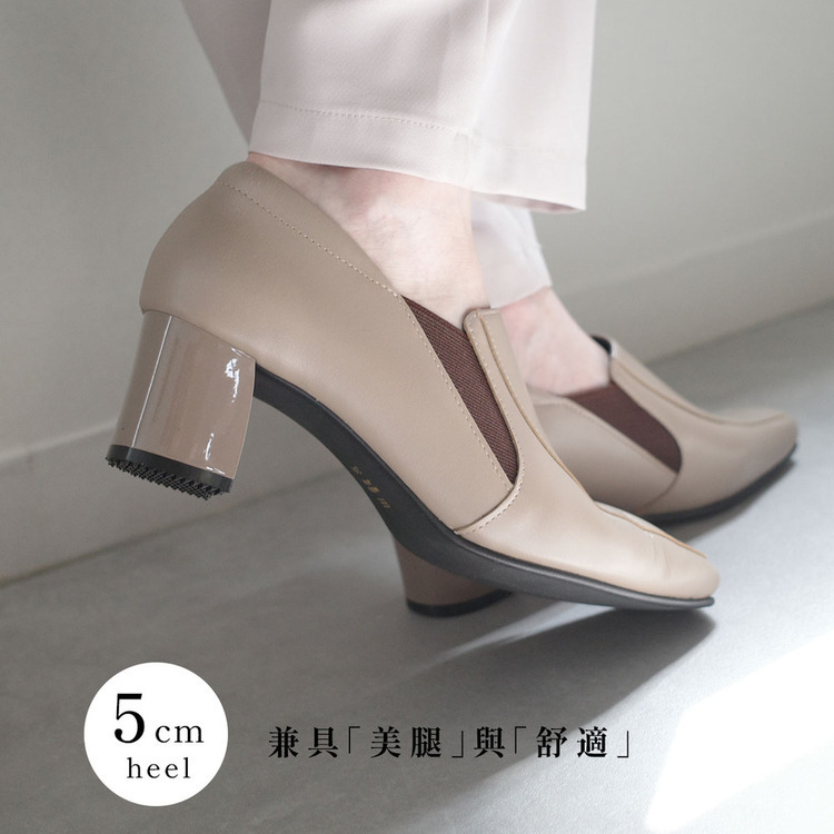 經典不敗 日本製真皮粗跟高跟鞋【PO5635】