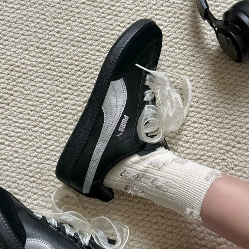 【代購】PUMA 9-T SUEDE 黑銀 / 灰銀 銀蔥 復古德訓鞋｜女款薄底休閒鞋