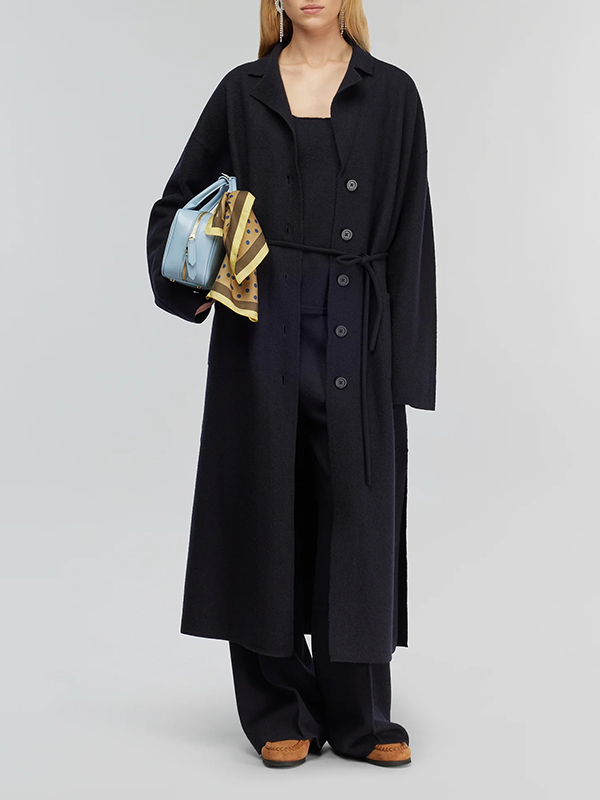 Semicouture  精梳羊毛彈性長褲(深藍)