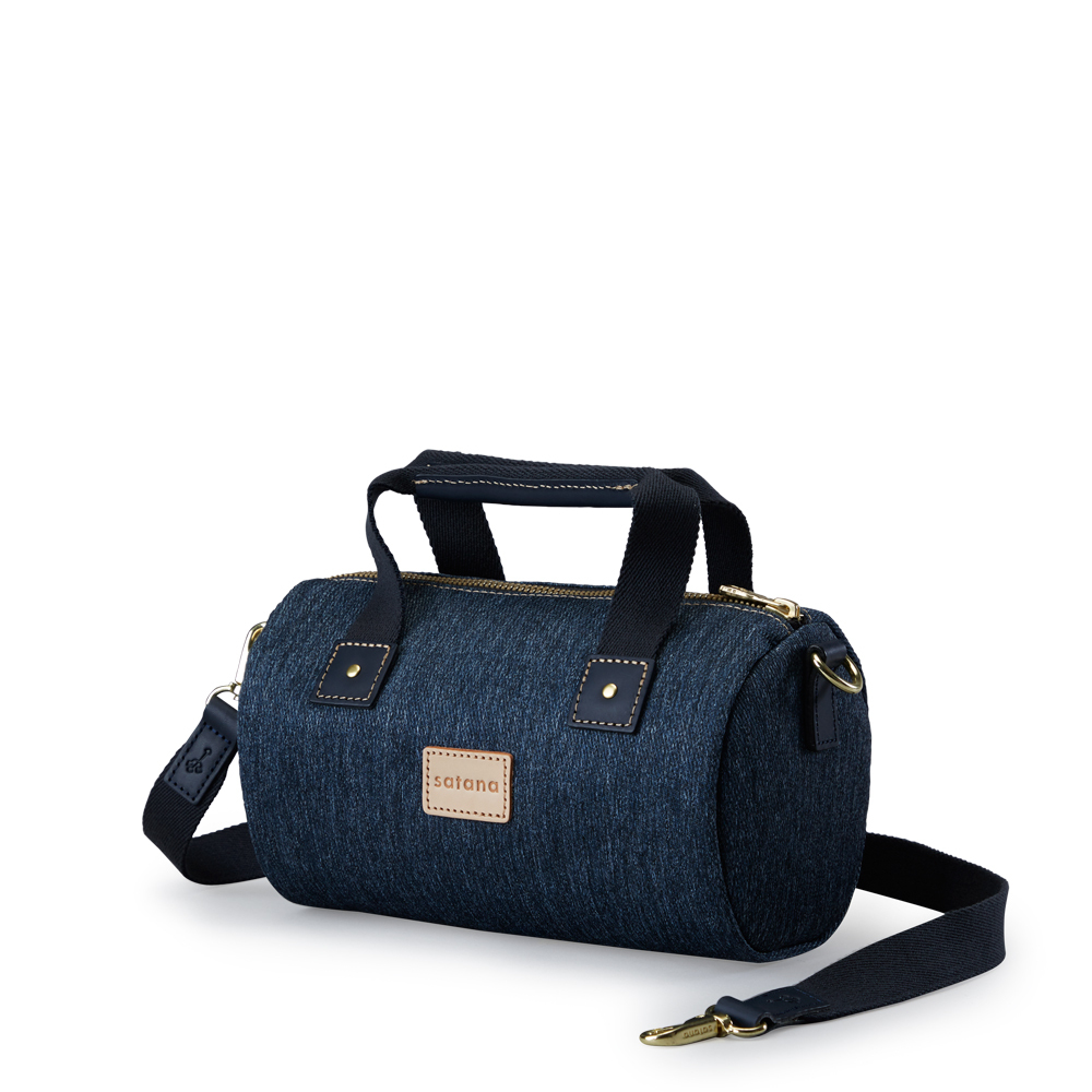 Denim 小圓筒包-深丹寧藍