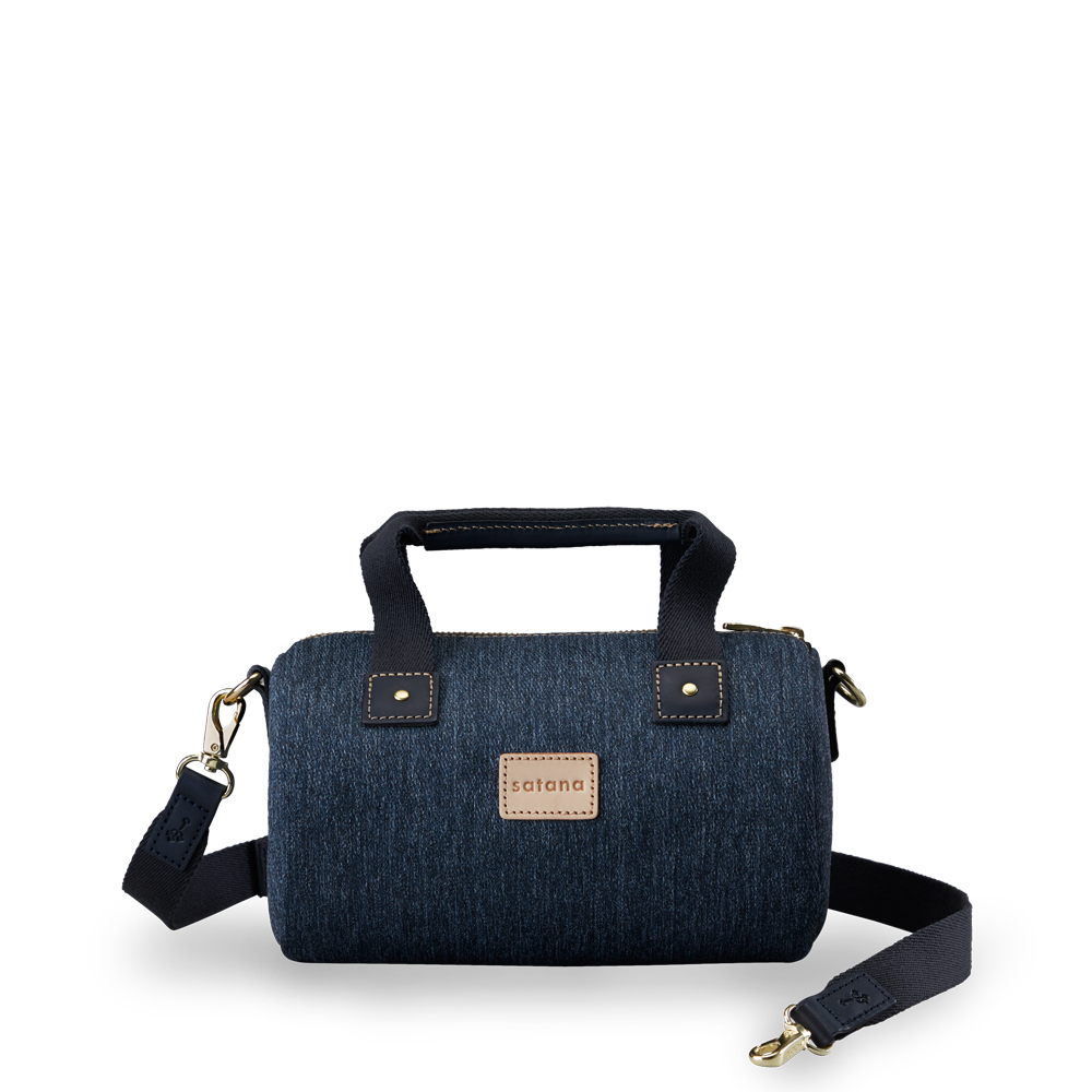 Denim 小圓筒包-深丹寧藍