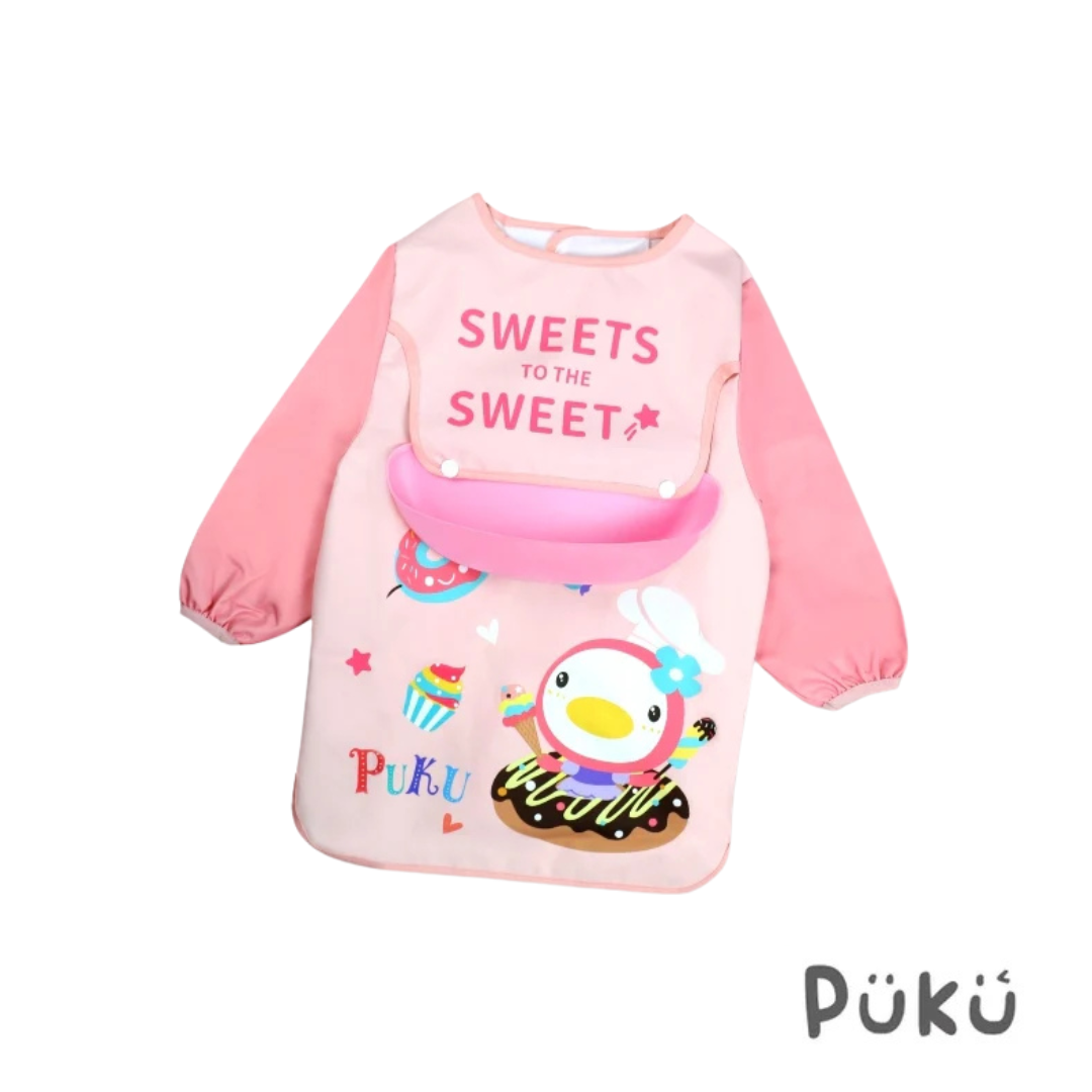 Puku My Color 防水長袖圍兜畫畫衣