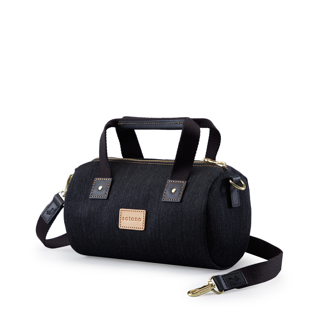 Denim 小圓筒包-丹寧黑