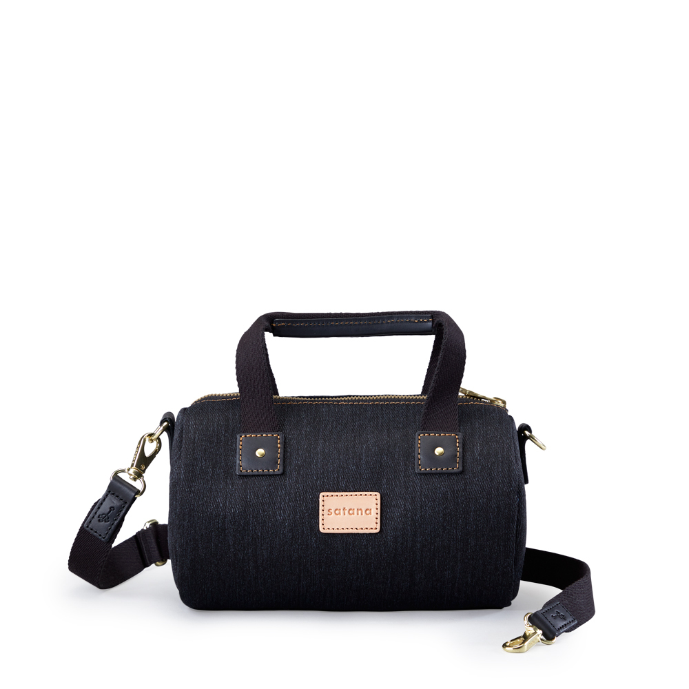 Denim 小圓筒包-丹寧黑