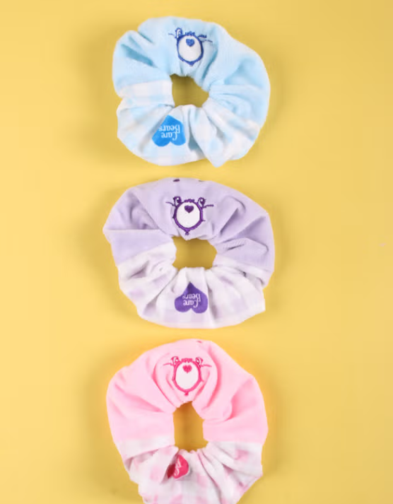 【代購】DAISO Care Bears 大腸髮圈 髮圈 髮飾 綁頭髮 熊熊 粉 藍