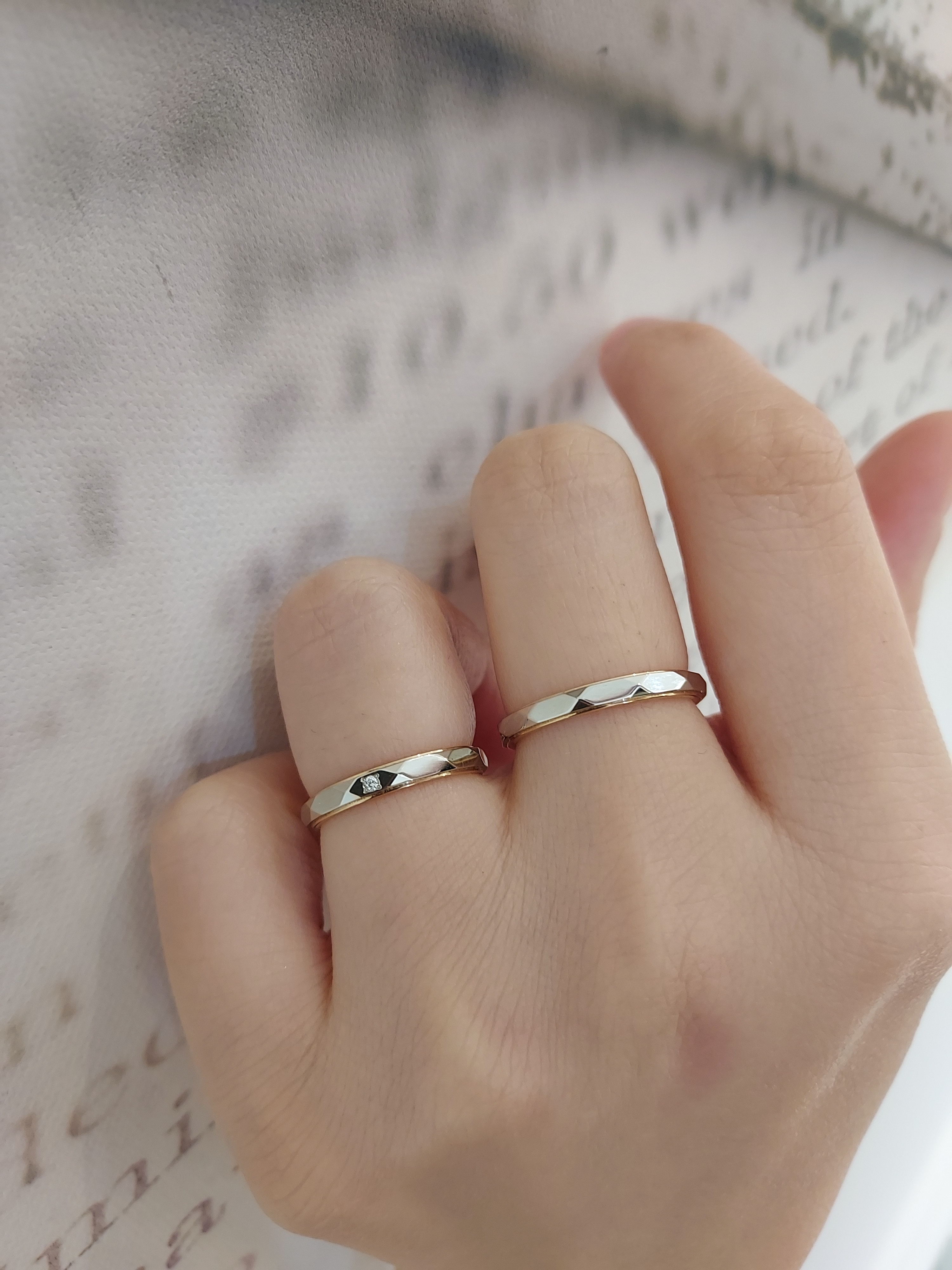 Honey B - Lavender PT900鉑金 / 18K玫瑰金天然鑽石戒指