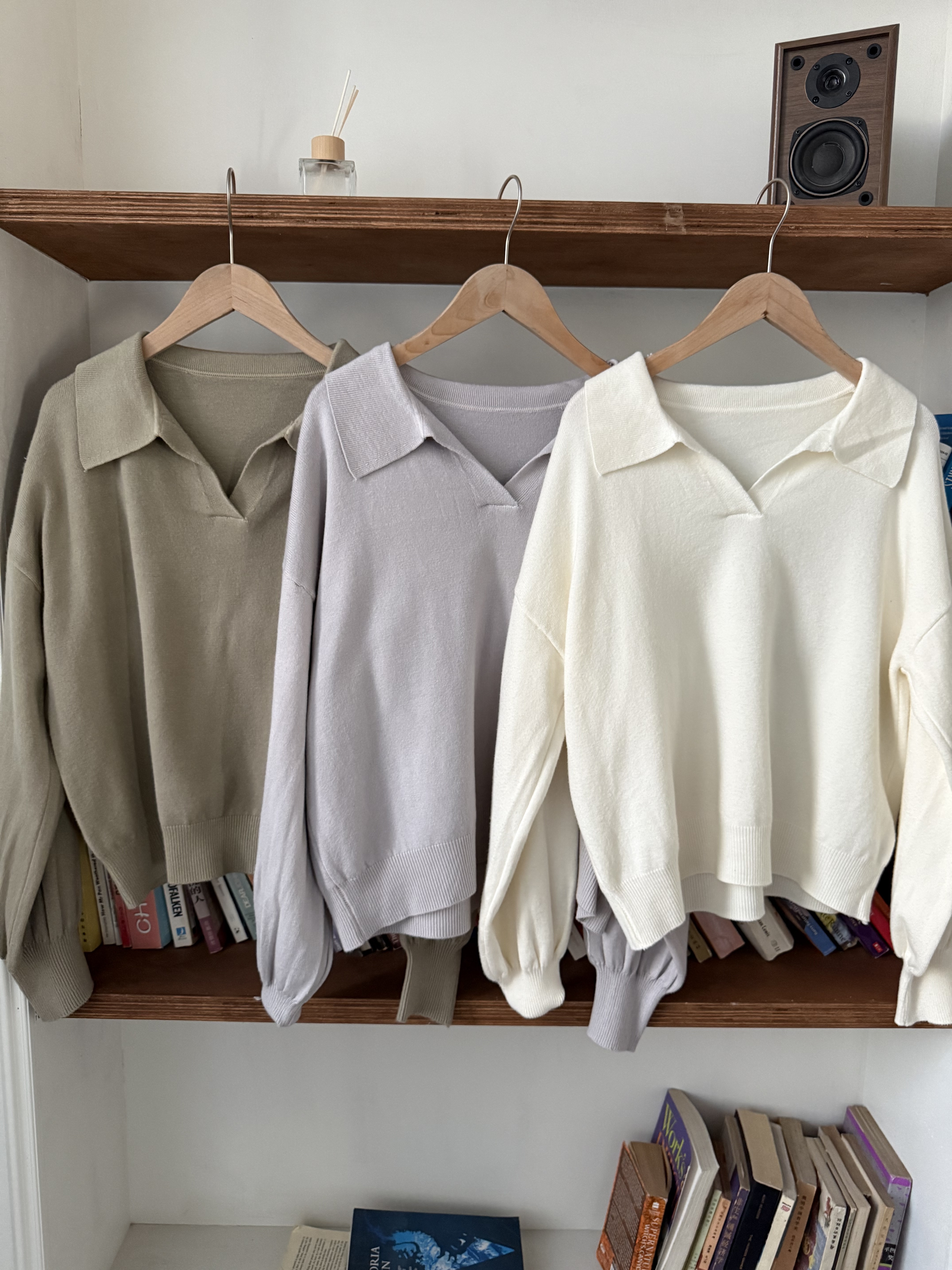 包芯紗翻領上衣