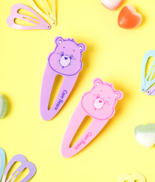 【現貨】DAISO Care Bears 髮夾 三入組 髮飾 夾子 頭髮 熊熊 粉 紫