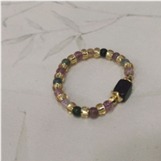 kkss250831935  碧玺彩虹四棱小米戒  尺寸：约16～17指围，珠子大小约4-5*3mm，克重约1g