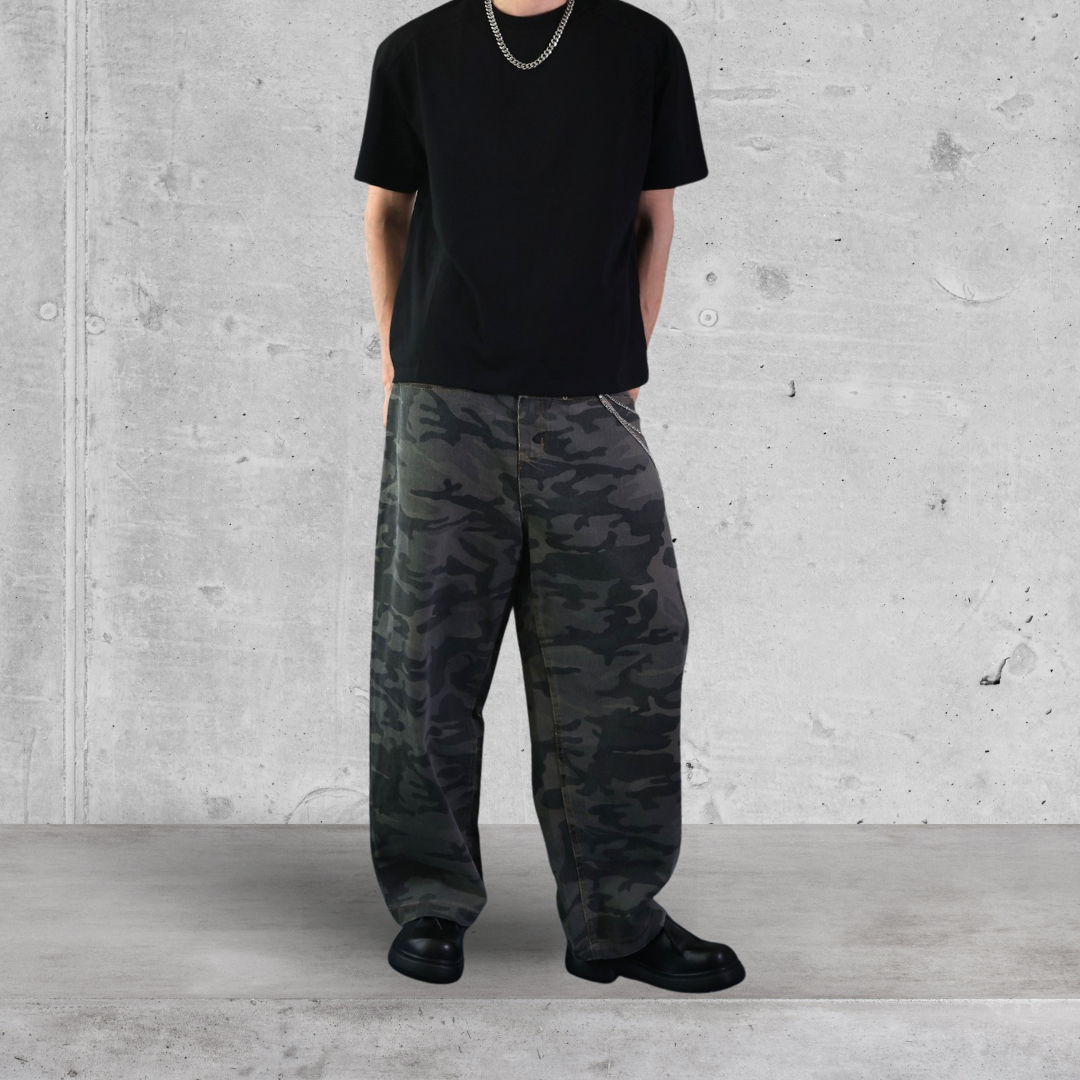 （現貨）P020 街頭 前插式大口袋 迷彩 寬鬆 長褲