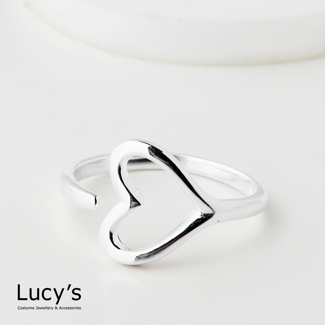 925純銀 心的初動 開口戒 (76515)