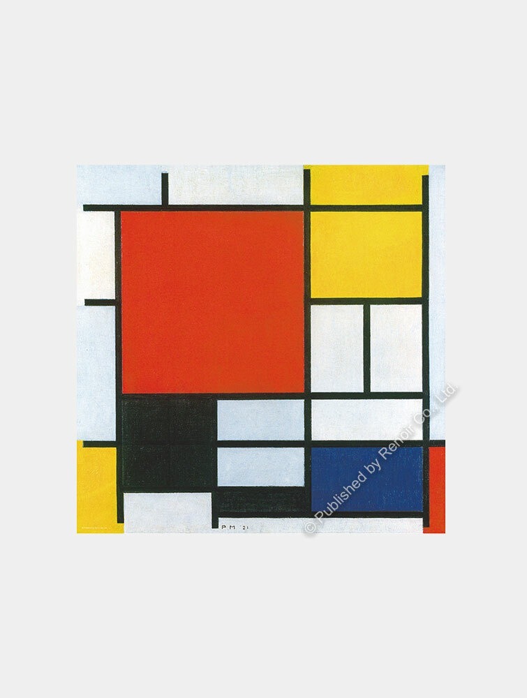 【雷諾瓦拼圖】紅、黃、藍、黑的構成/皮特•蒙德里安