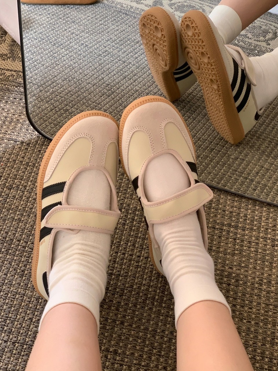 ADIDAS SAMBA JANE 海鹽黑 奶油黑 米黑 米色 瑪莉珍鞋 涼鞋 女鞋 JR7338 / 調貨