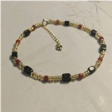 kkss250831940  南红琉璃四棱脚链  尺寸：约22cm，珠子大小约4*3~6*4mm，克重约5g