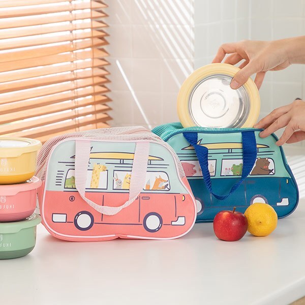 【樂森藥局】HOUSUXI 派對巴士餐袋 櫻粉