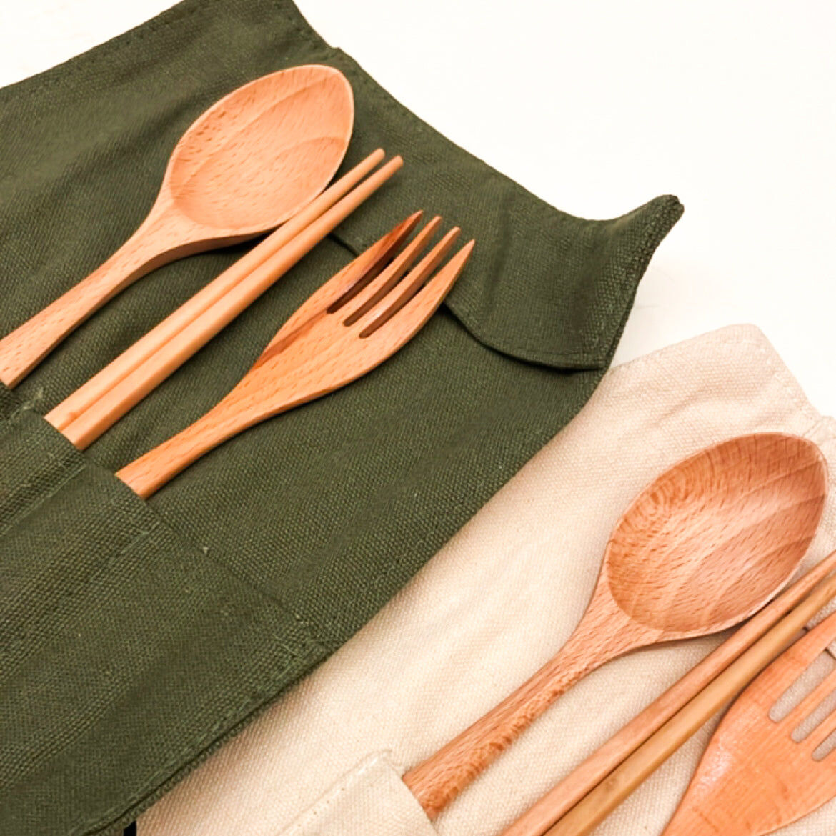 【綠印生活】墨綠色 - 餐具收納袋 | 隨身環保餐具袋