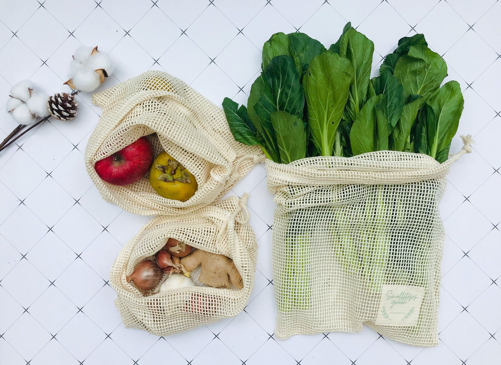 【綠印生活】蔬果裸買袋｜3入組