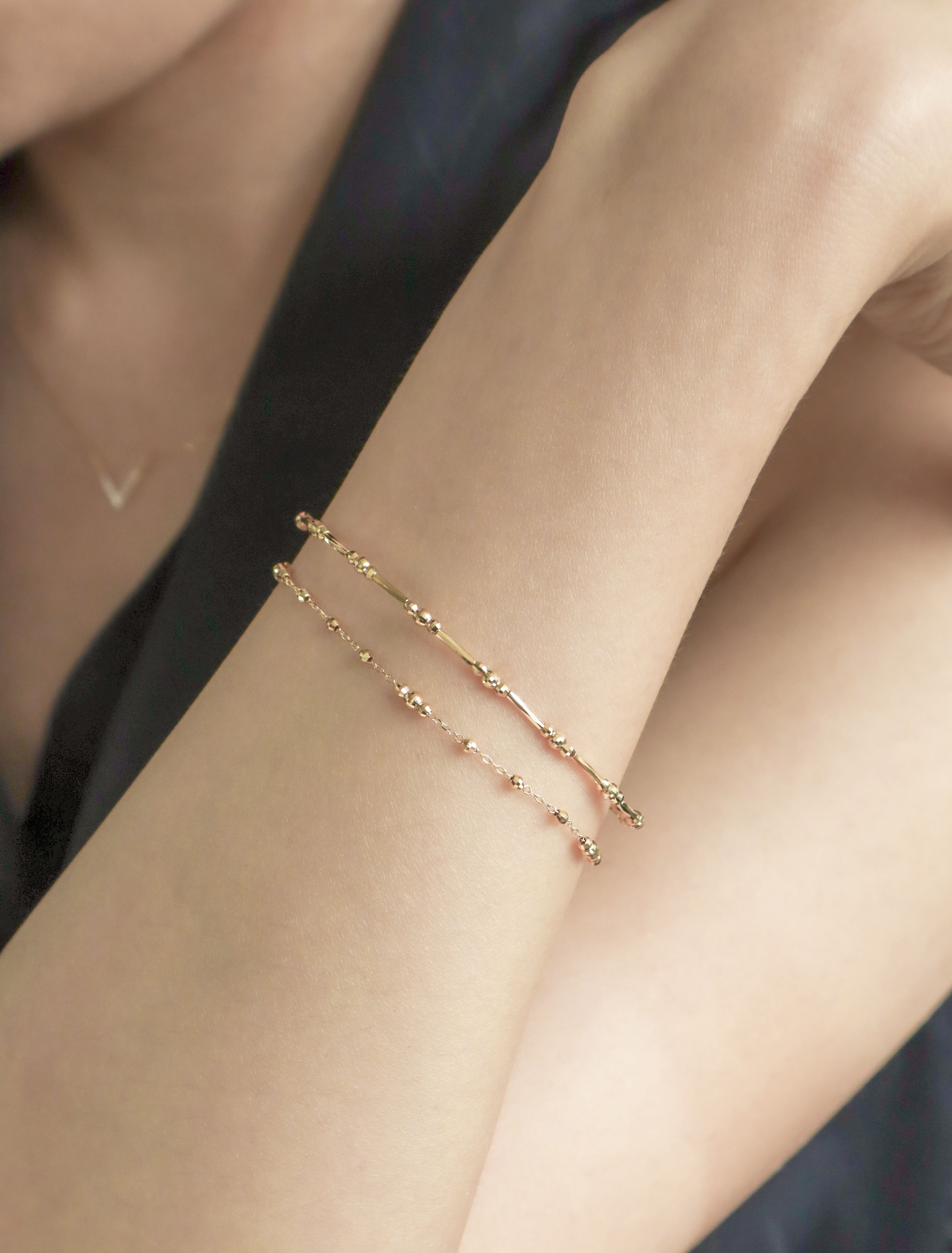 【周年慶限定】18K/日本設計款系列-躍流雙圈手環鍊