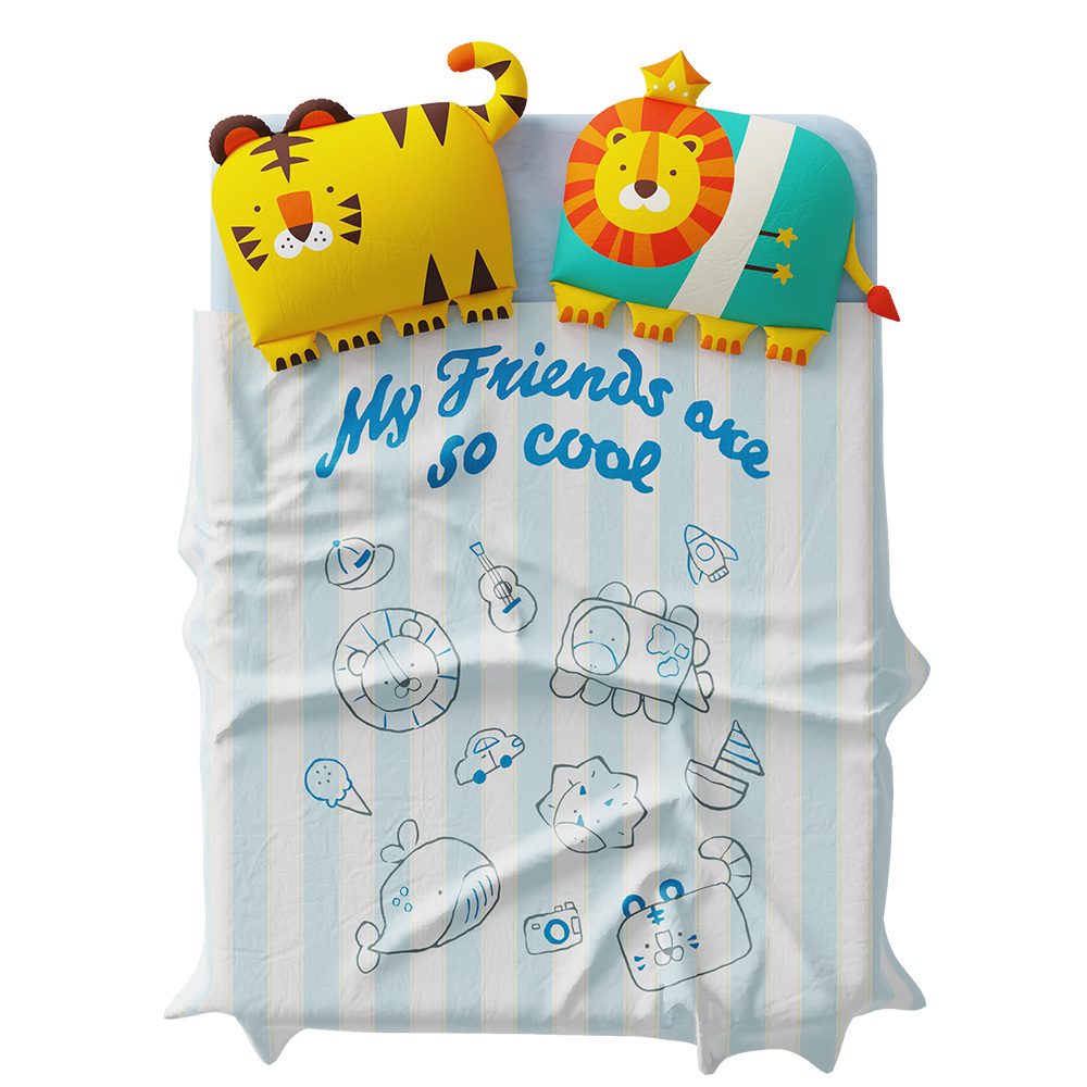 Milo&Gabby美國 Loha Cool 縲縈小童涼被_110x150cm｜夏日好朋友-藍