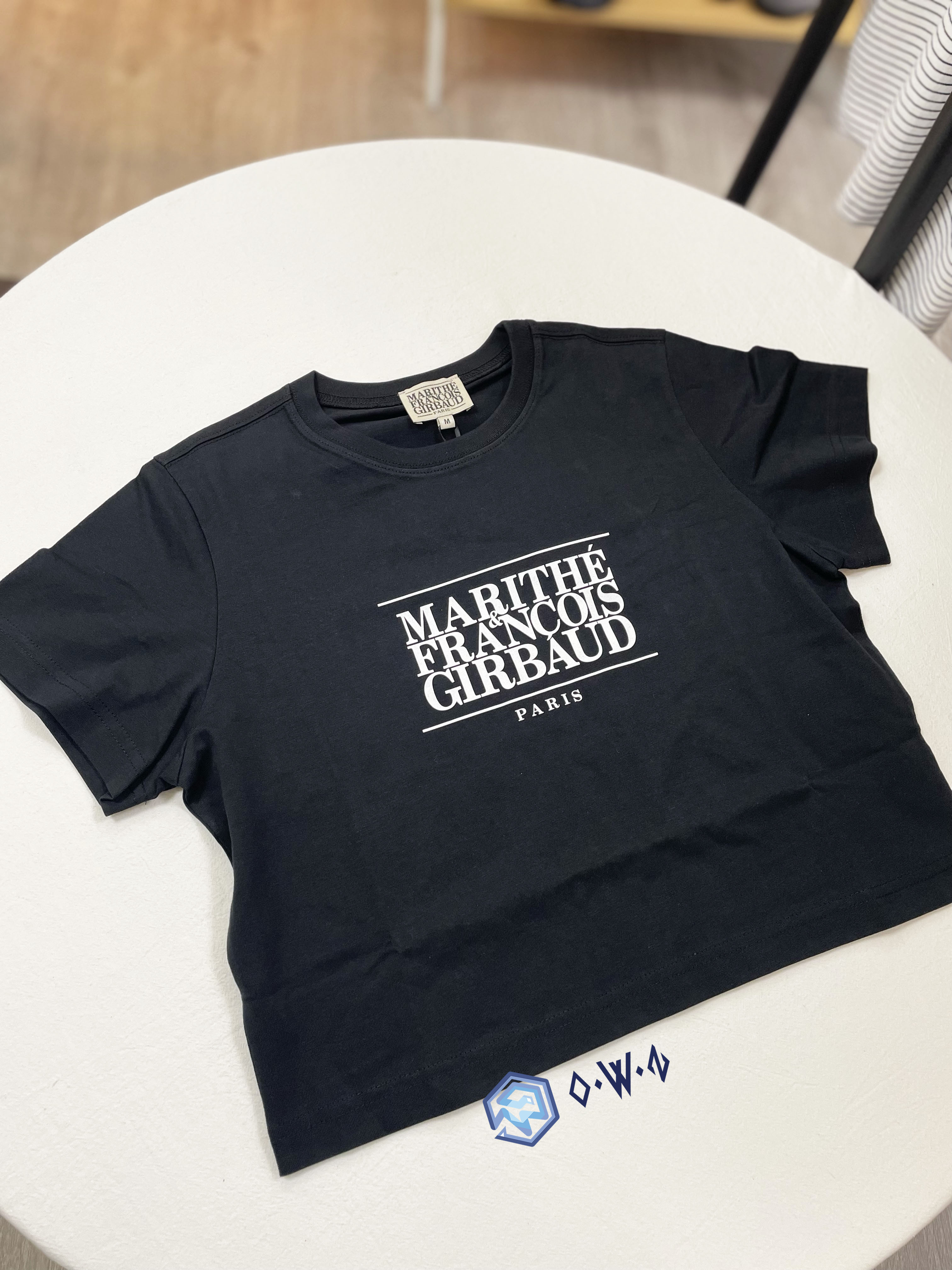 【OWN】Marithé + François Girbaud MFG 短袖上衣 短版 經典大LOGO 女版 黑色