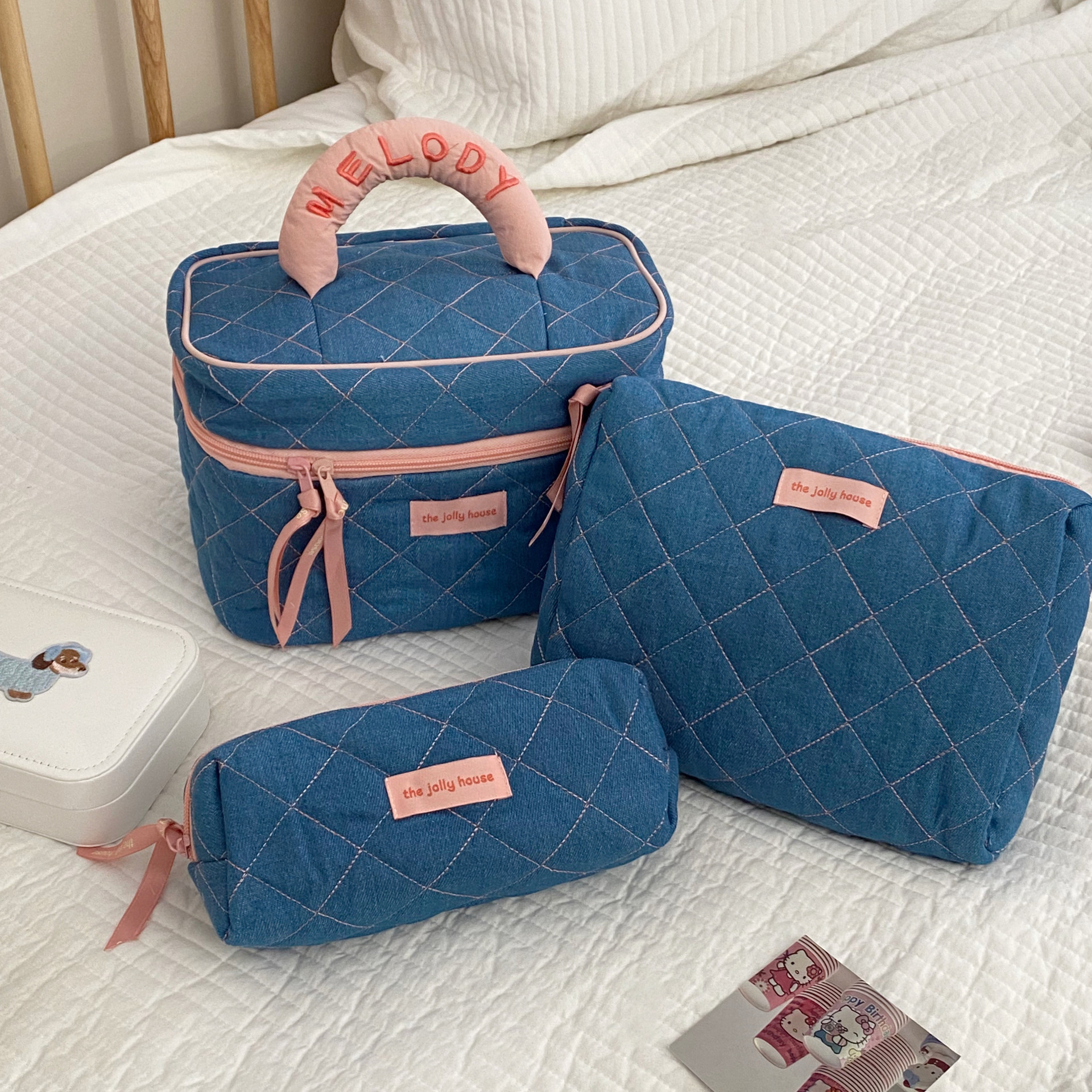 《6268》少女牛仔粉收納化妝包