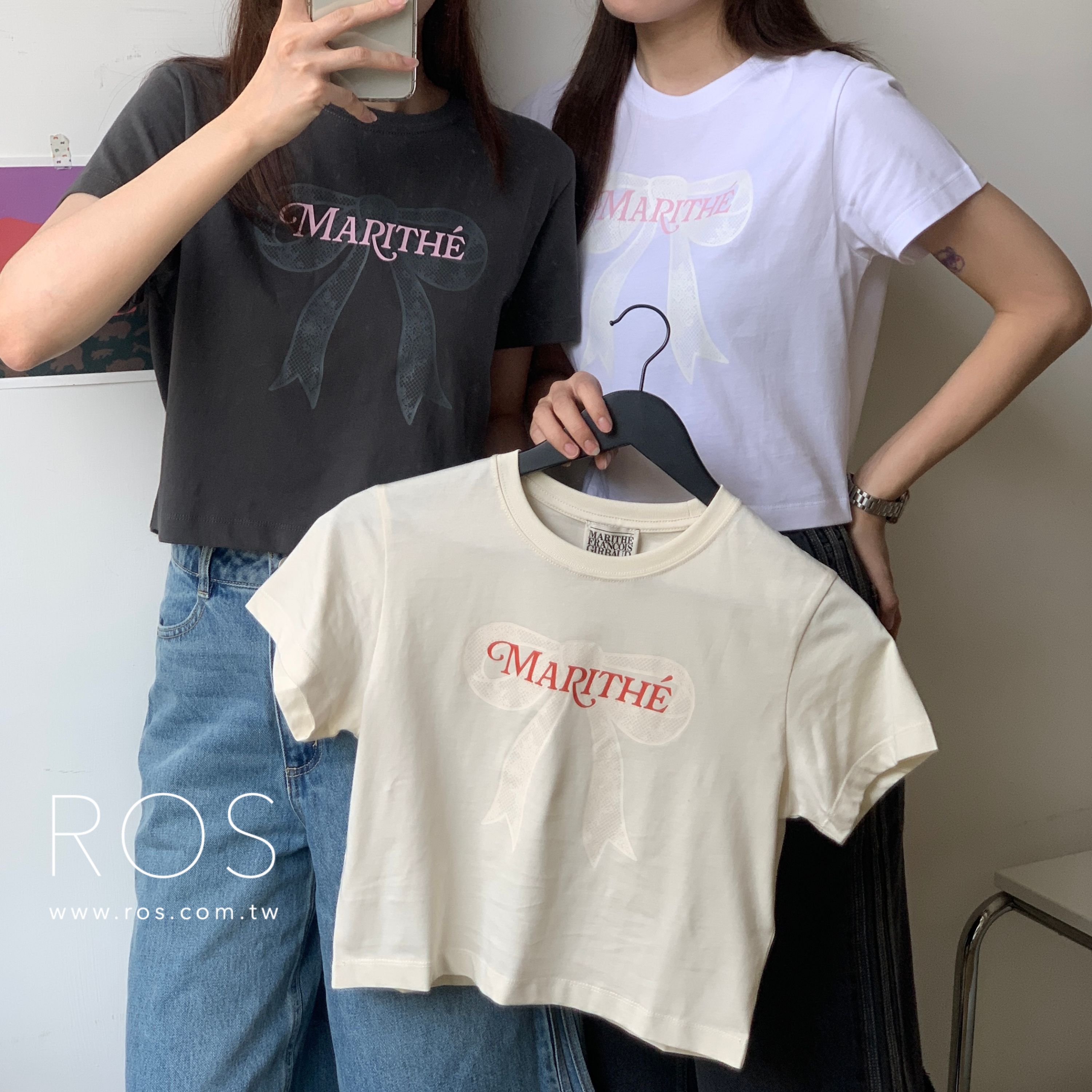 Marithe Francois Girbaud 短版 蝴蝶結Logo 短T (3colors)