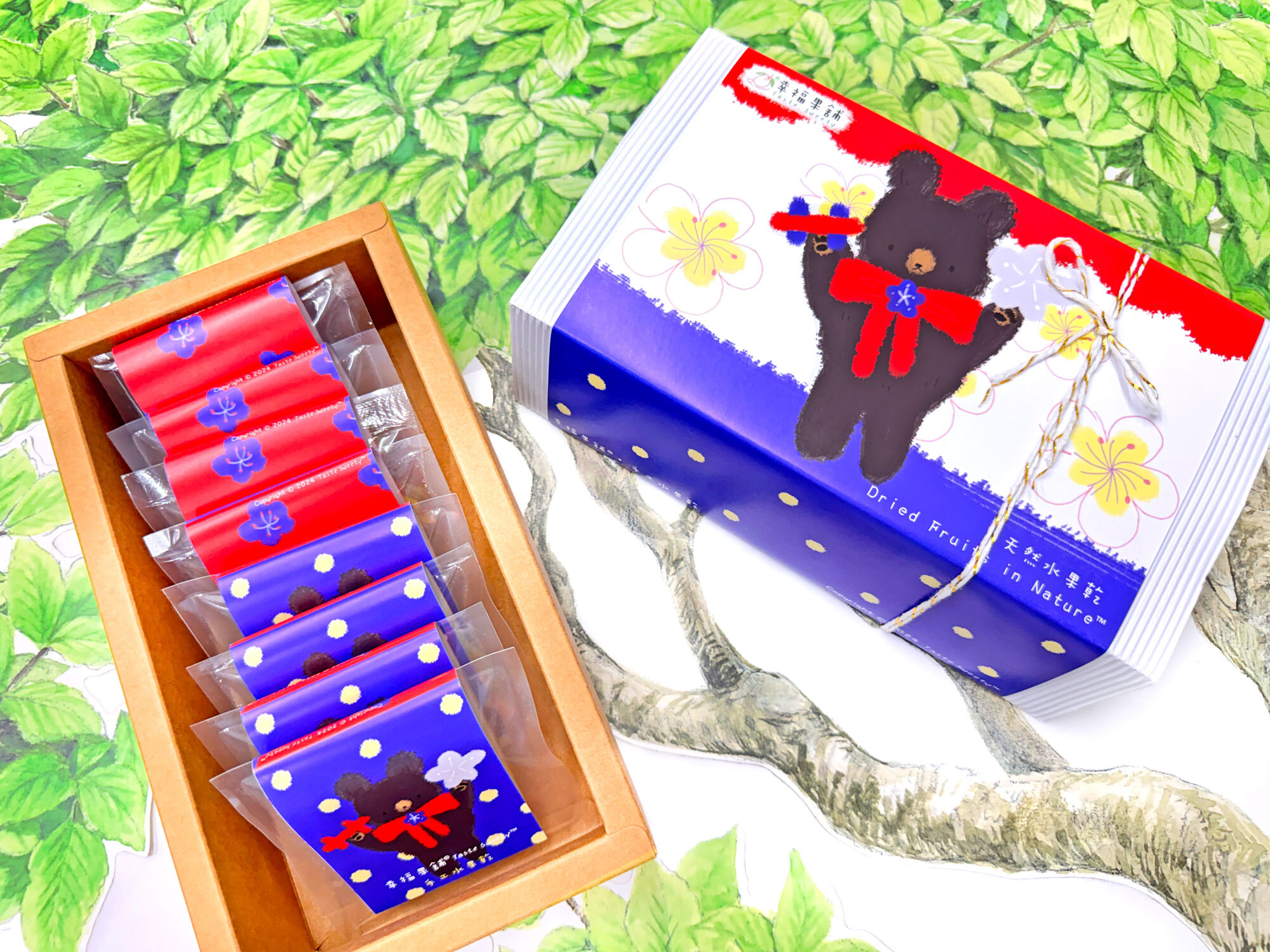 雙十梅花熊水果乾小禮盒8入