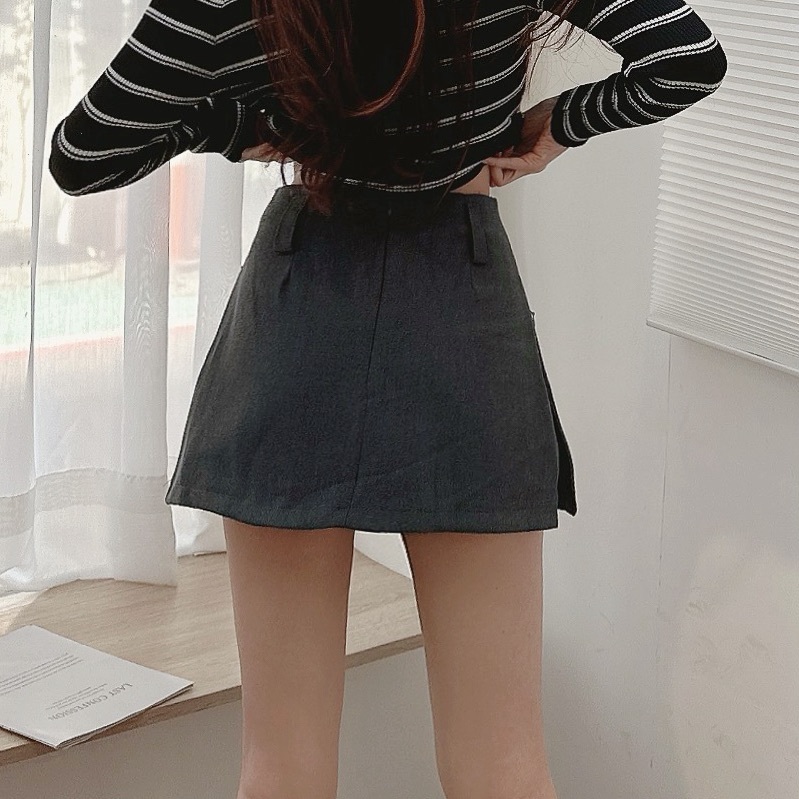 雙拉鍊開衩西裝褲裙