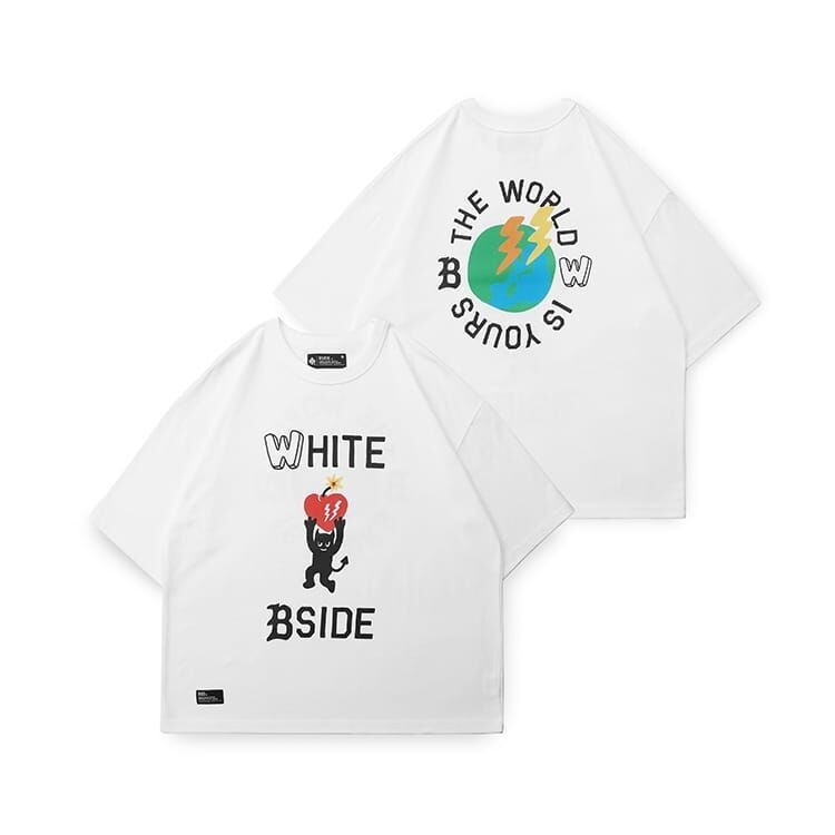 BSIDE X White The World Is Yours Wide Tee
