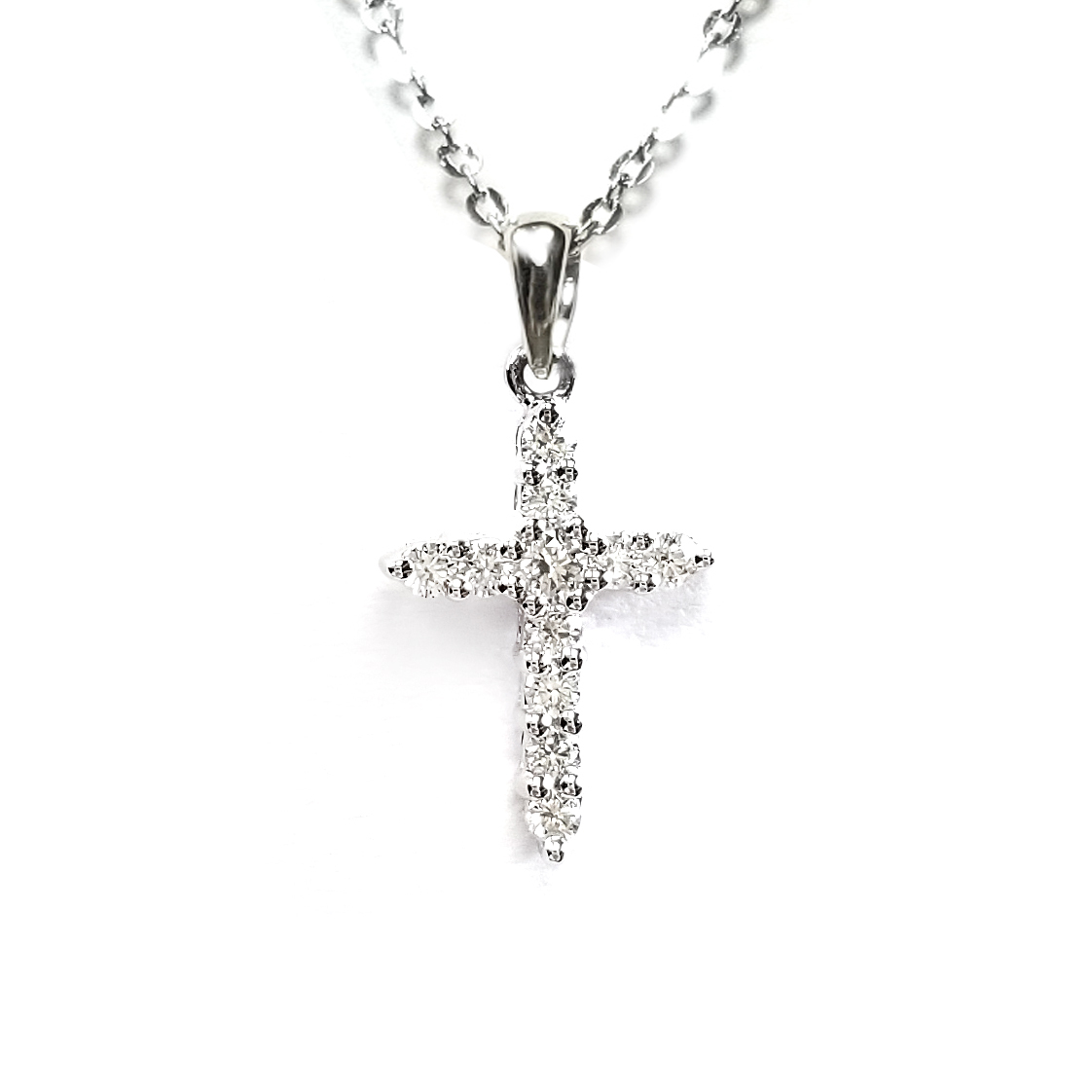 PT950鉑金天然鑽石十字架吊墜