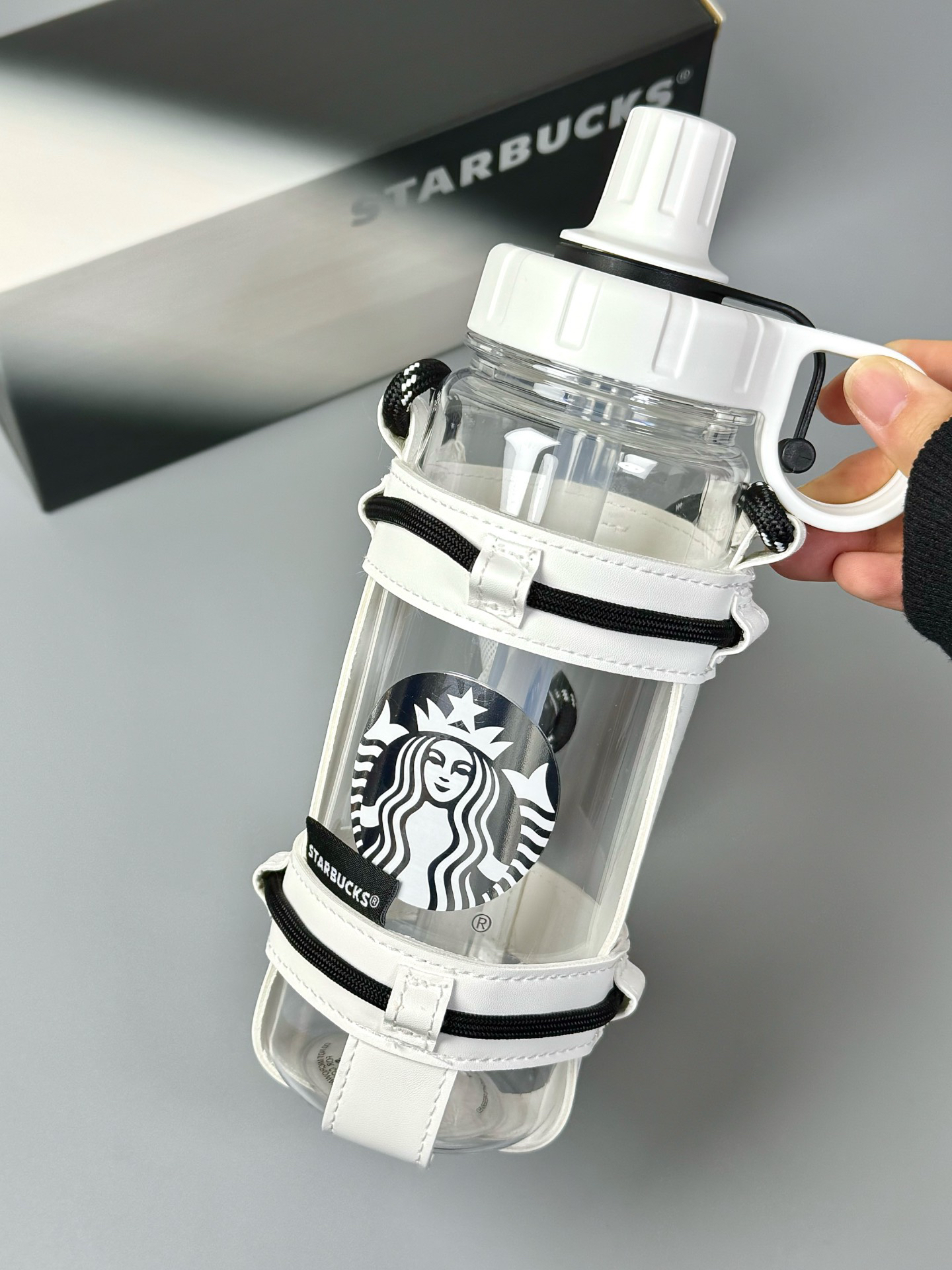 代購-<1000元左右交換禮物>Starbucks星巴克 透明款 大容量水壺 吸管杯 760ml（贈背帶）