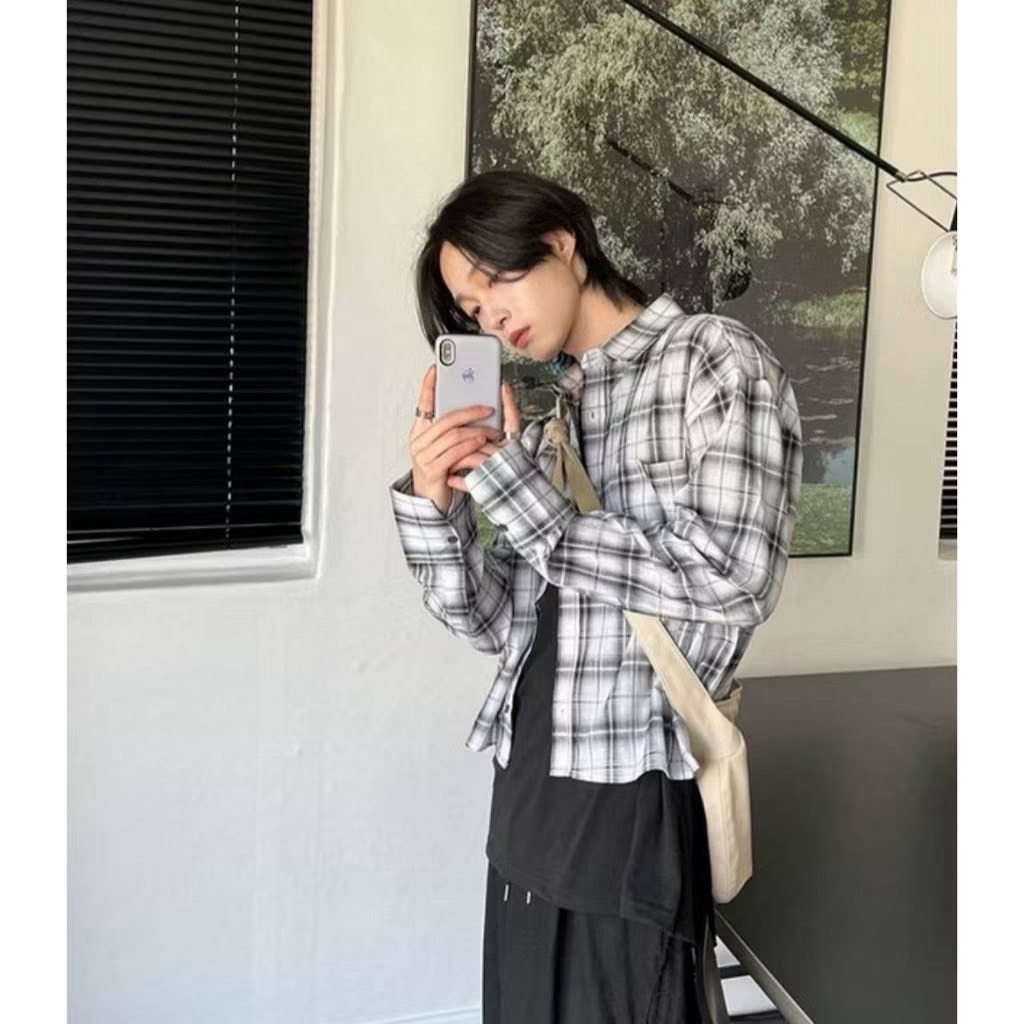 (GOAL) 2S323 格紋短寬襯衫｜韓系街頭層次感