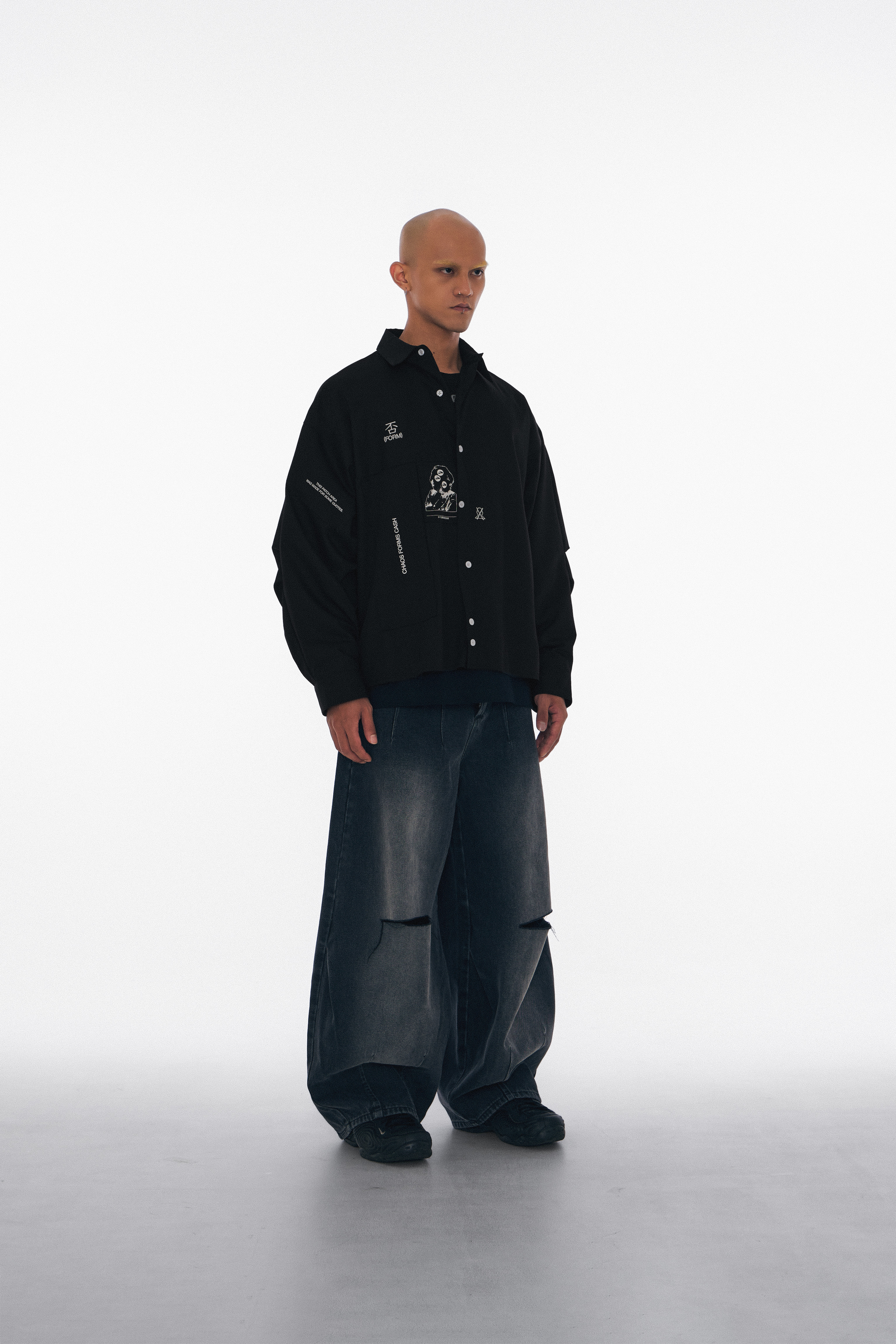 Wall of Sound - 3:20/“BURN” Anarchyy Cropped Shirt - Black