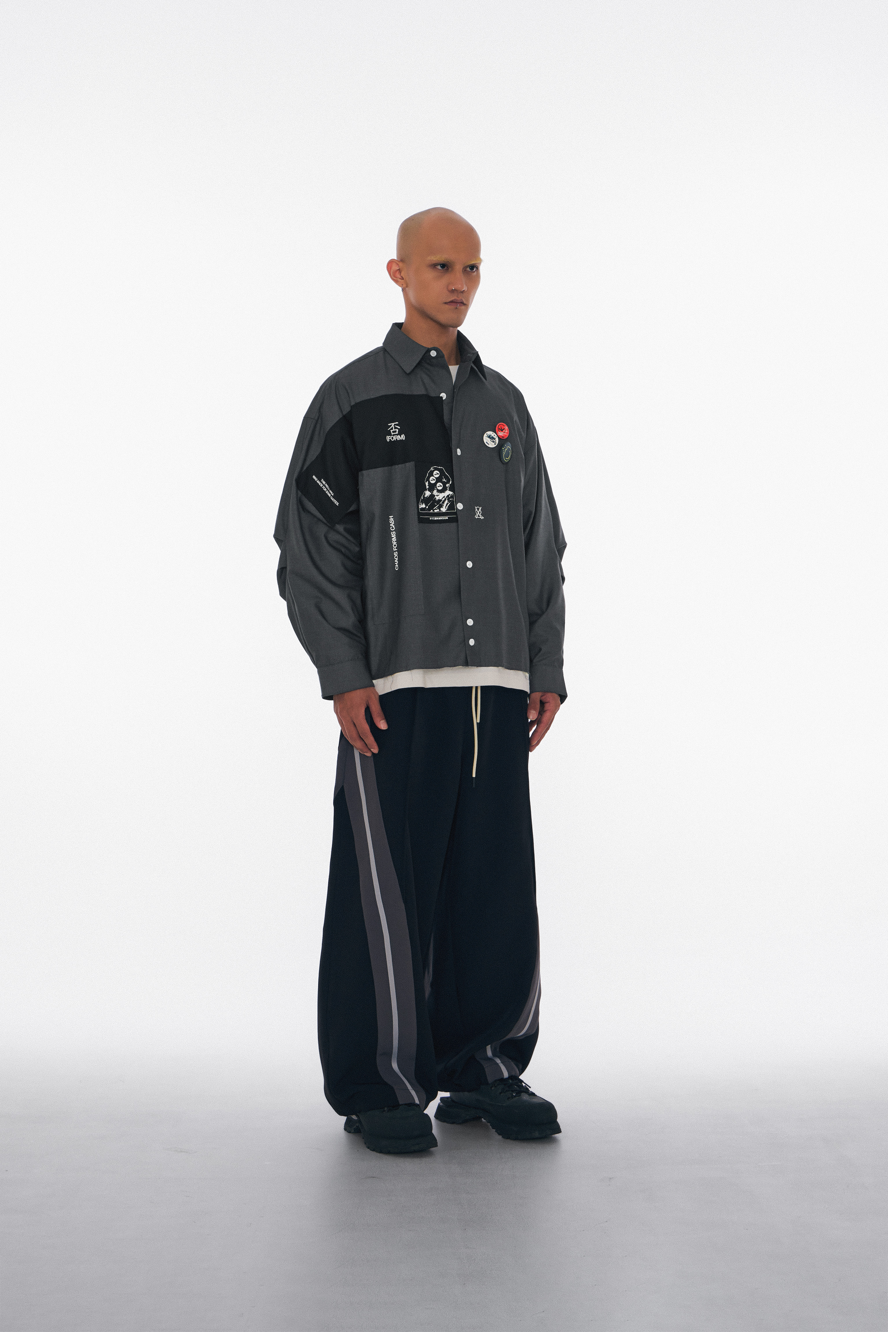 Wall of Sound - 3:20/“BURN” Anarchyy Cropped Shirt - Gray