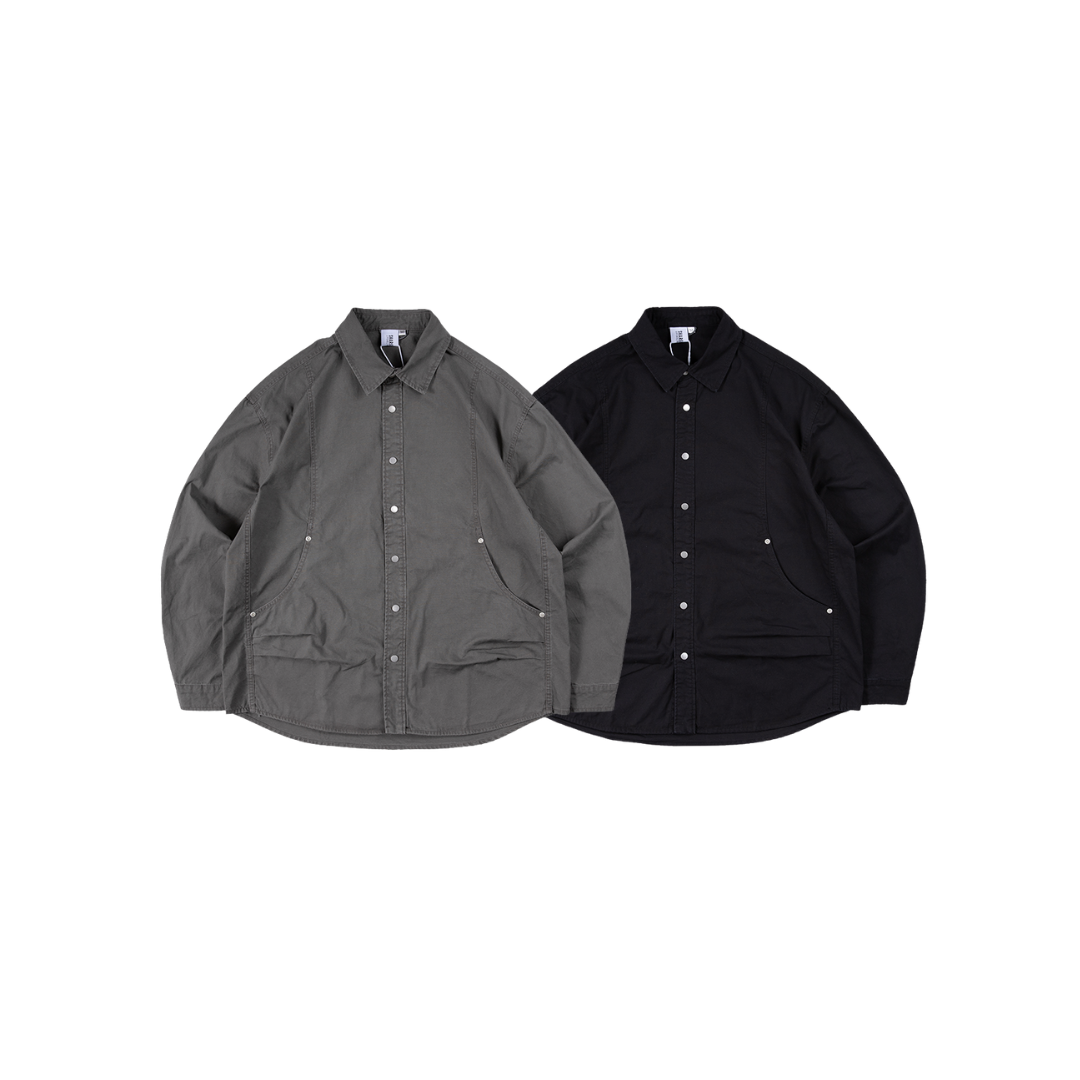 D.CLOSET 日系水洗口袋工裝襯衫