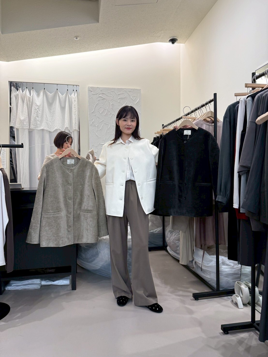 KN5028 小香圓領長版外套