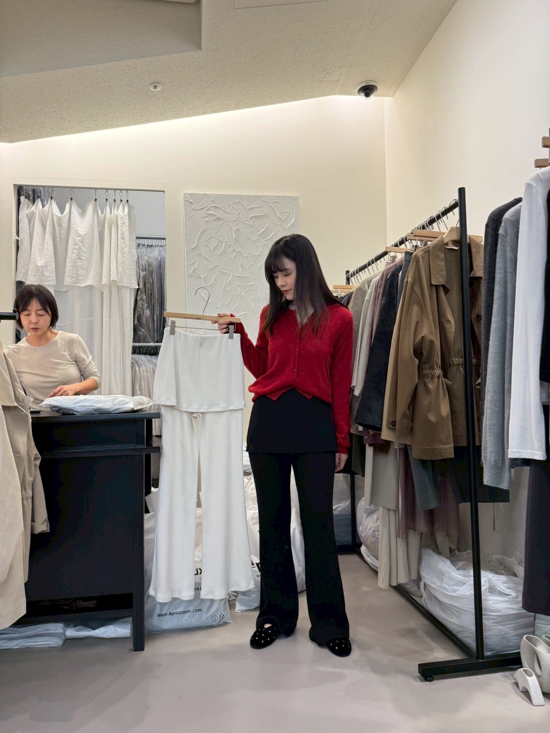 KN5027 遮跨短裙喇叭褲