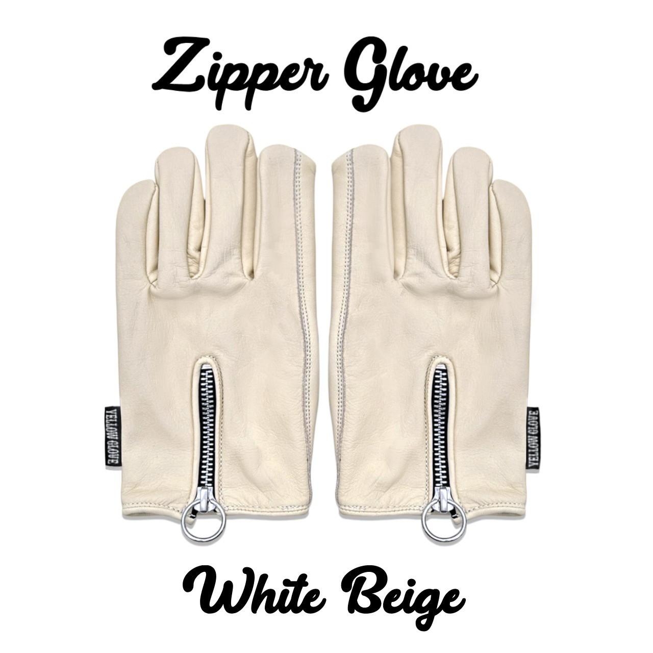 ZIPPER GLOVE / WHITE BEIGE