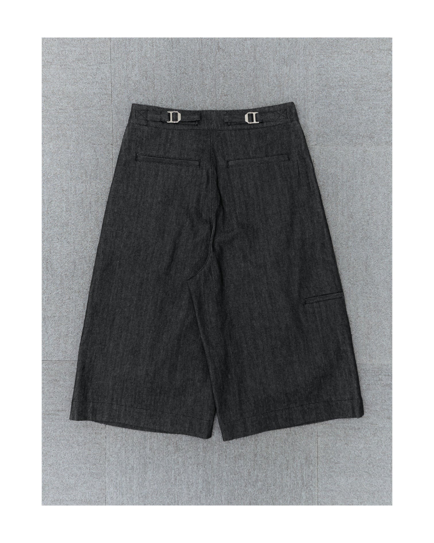 1dyLL｜1DS Type1 Pleats Jorts (Black Denim)