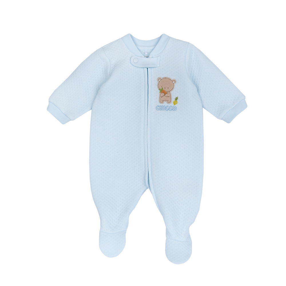 粉彩-夾棉繡圖前開兔裝(藍)