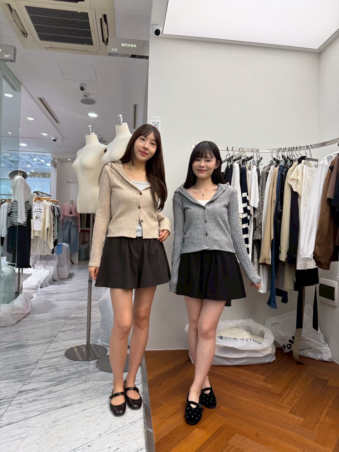 MK5023 學院風麻花針織連帽外套