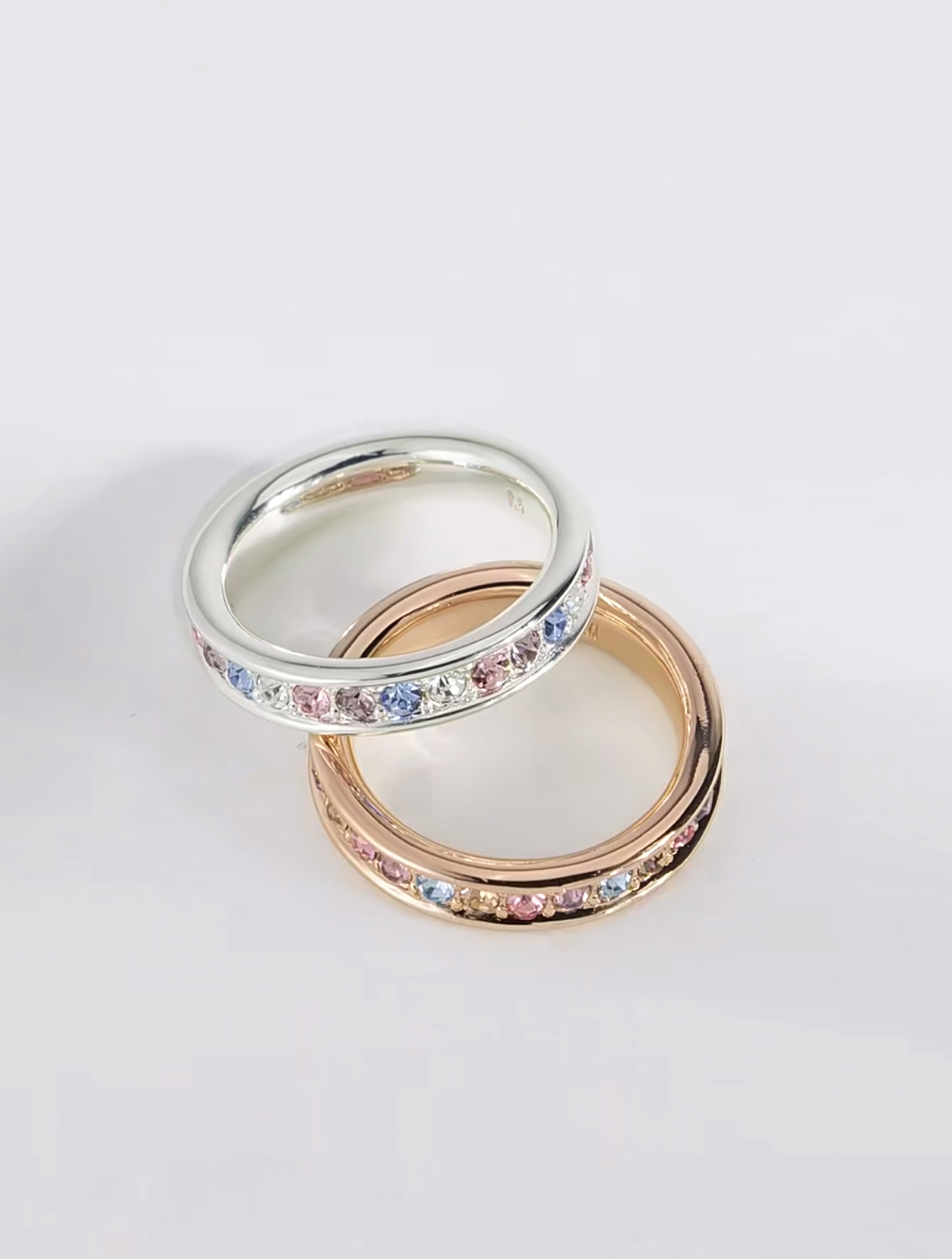 代購-CHARLES&KEITH 小ck 紛彩色水鑽 戒指  Rose Gold玫瑰金色/Silver银色