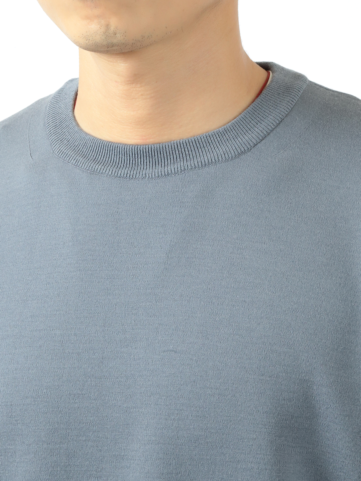 Batoner 32g Wool Smooth Classic Crew Neck Sax Gray