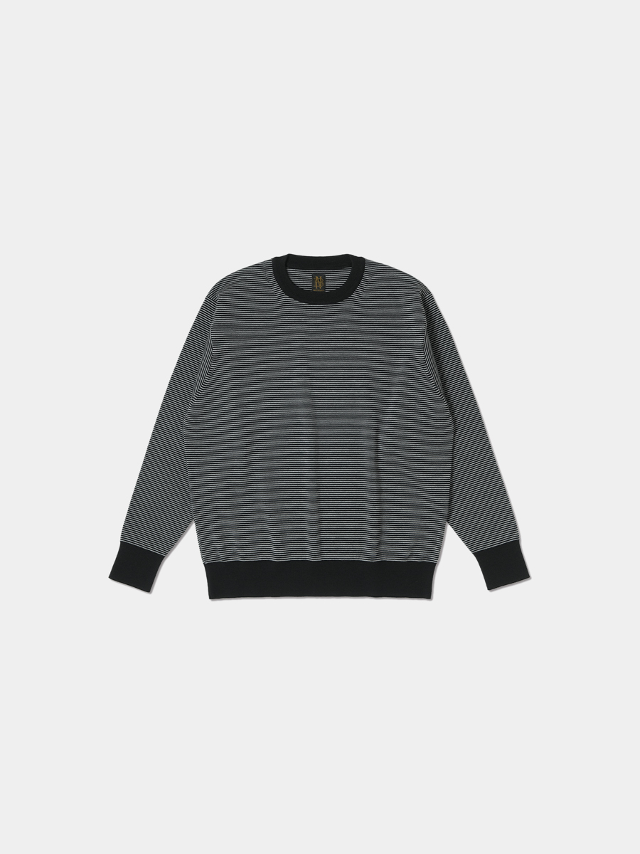 BATONER SMOOTH WOOL CREWNECK 新品未使用 Batoner 32g Wool Smooth Classic Crew Neck Black Gray