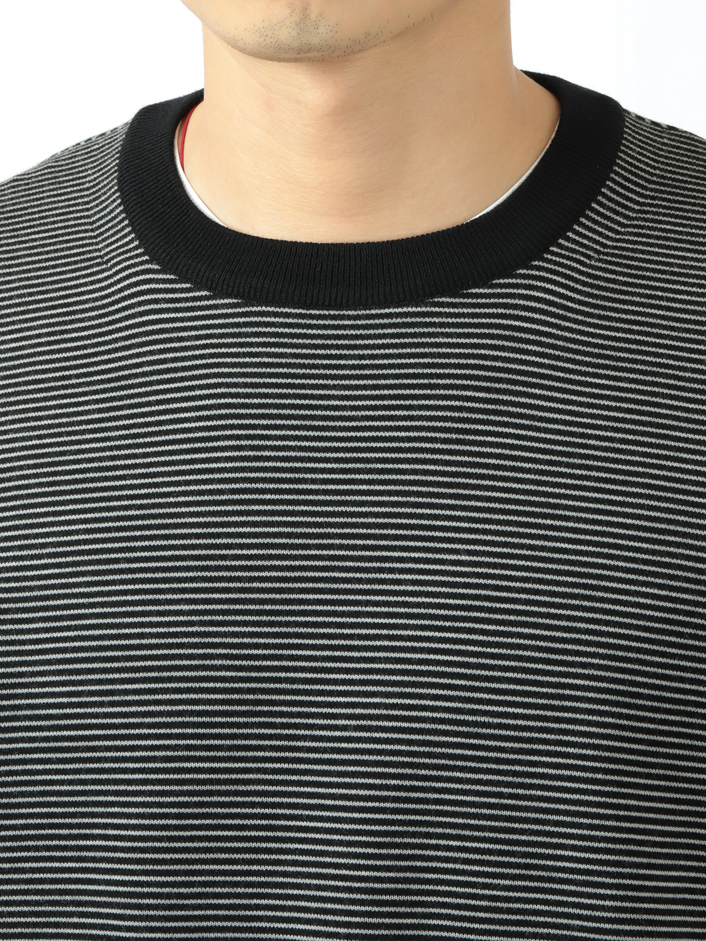 Batoner 32g Wool Smooth Classic Crew Neck Black Gray