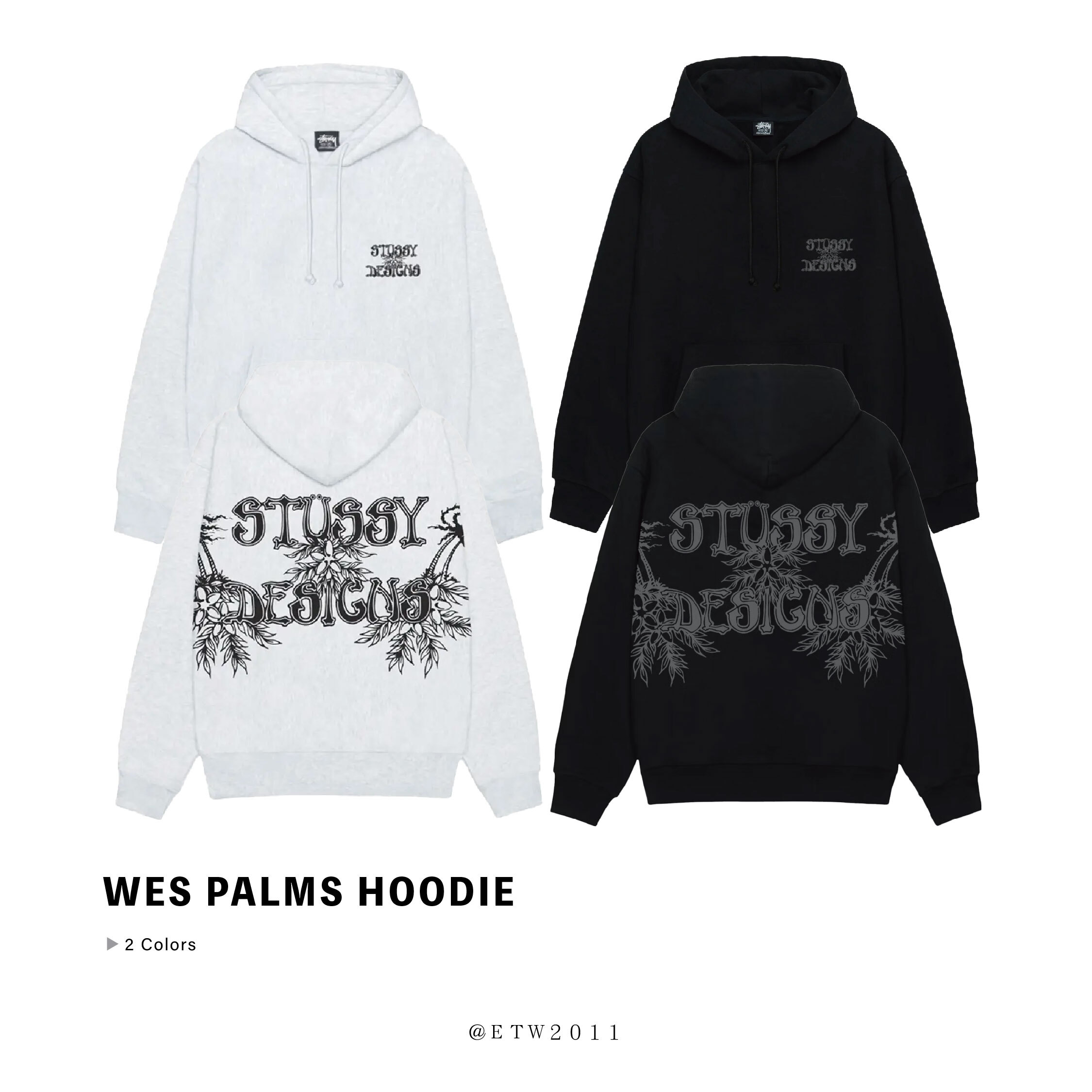 ☆ETW☆【EASY TO WEAR】Stussy 25FW WES PALMS HOODIE 秋冬 帽T 長袖 字體 棕梠樹